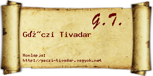 Géczi Tivadar névjegykártya